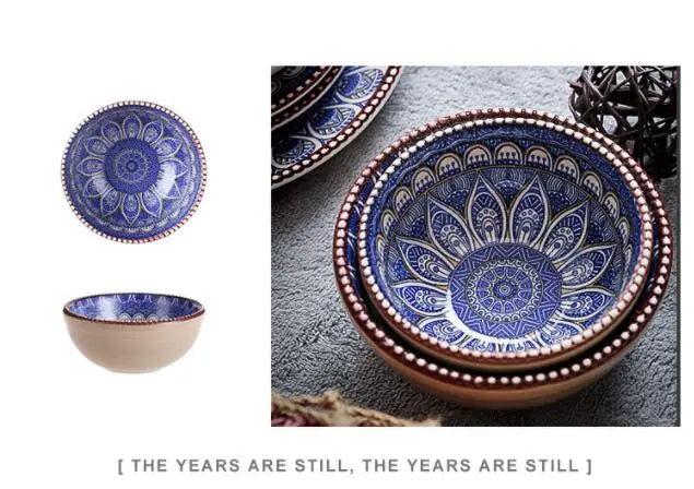 צלחות קרמיקה בעיטור מרוקאי עיצובי