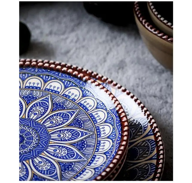 צלחות קרמיקה בעיטור מרוקאי עיצובי