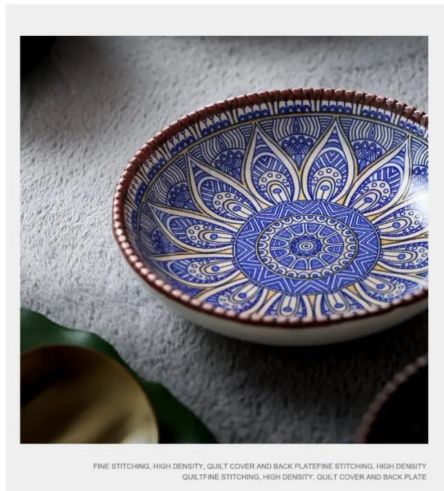 צלחות קרמיקה בעיטור מרוקאי עיצובי