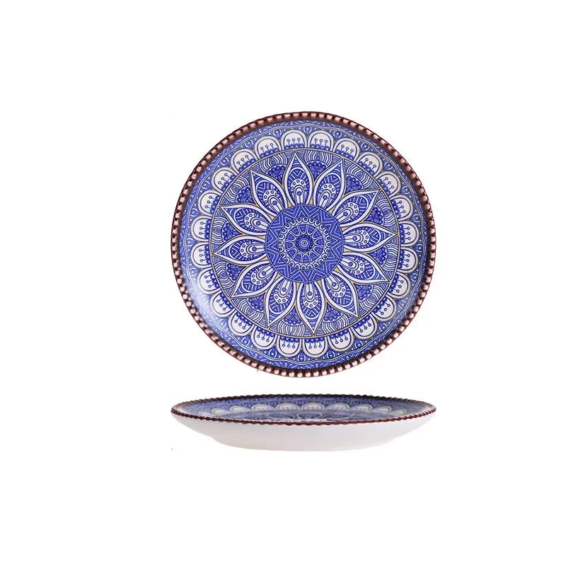 צלחות קרמיקה בעיטור מרוקאי עיצובי