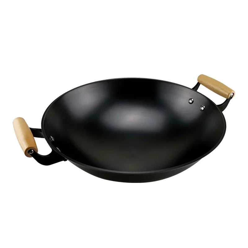 ווק ברזל יצוק עם ידיות עץ