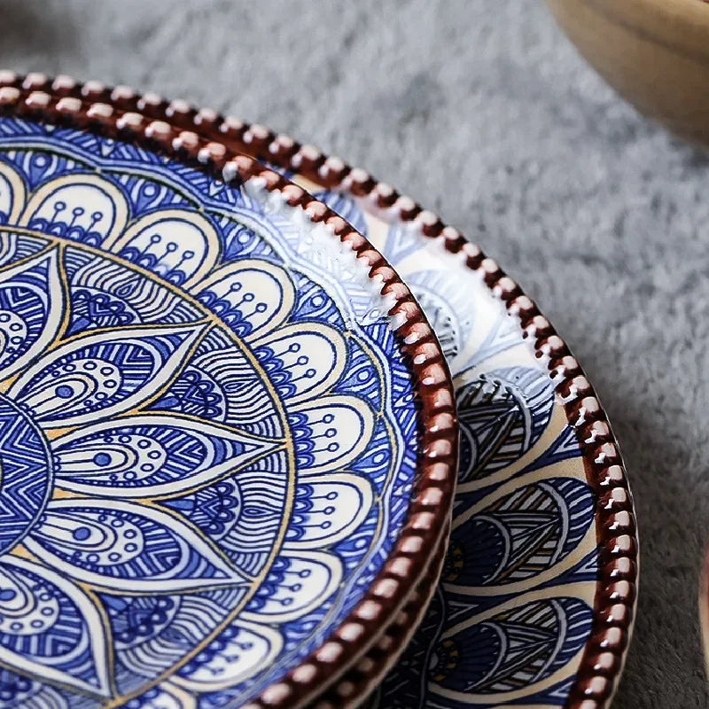 צלחות קרמיקה בעיטור מרוקאי עיצובי