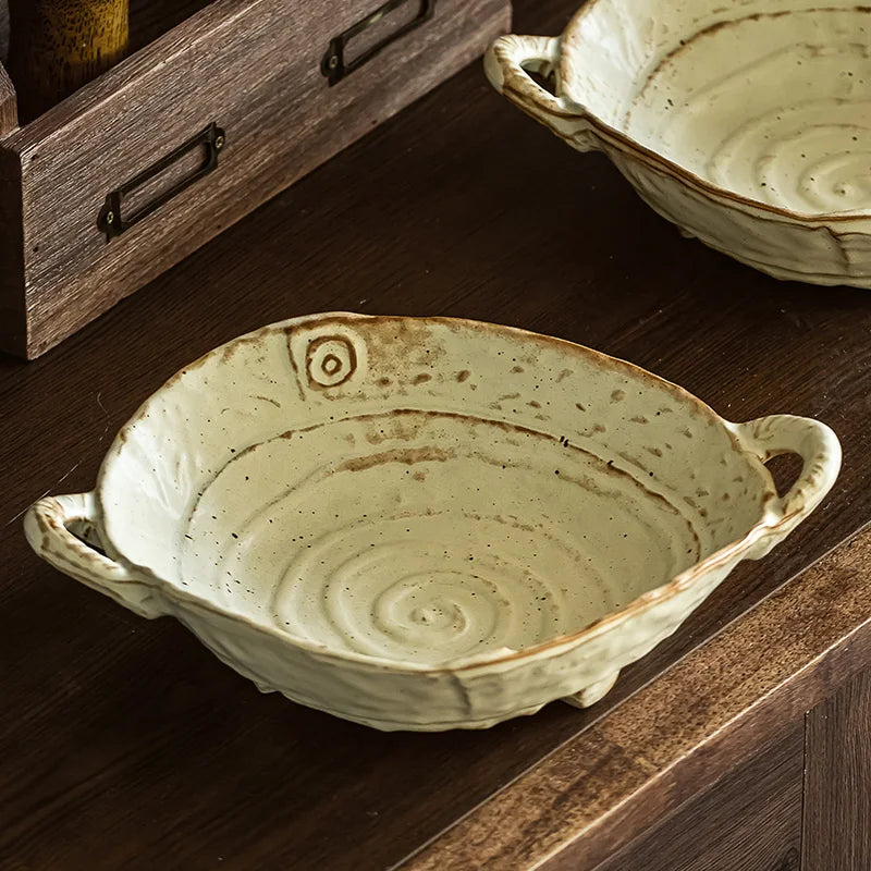 ליין קעריות הגשה מקרמיקה בסגנון רטרו