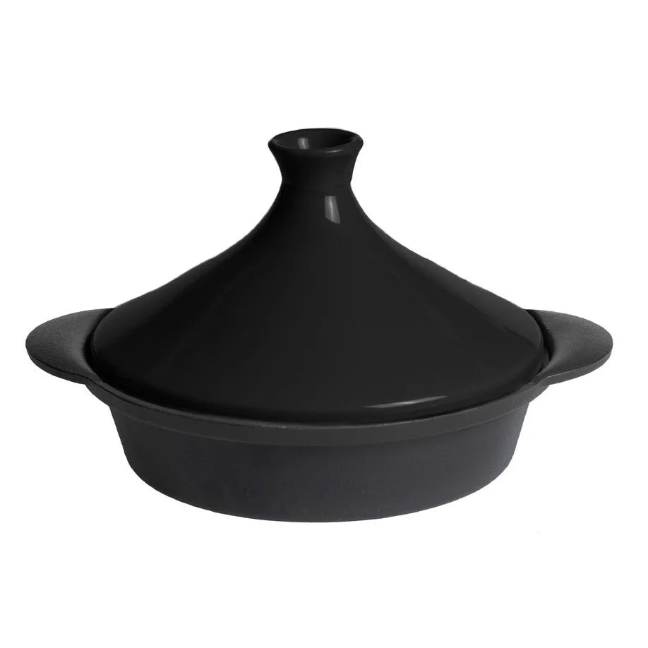 טאג'ין מרוקאי עשוי ברזל יצוק ומכסה קרמיקה