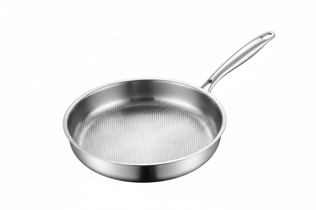 מחבת טיטניום איכותית עם מכסה זכוכית