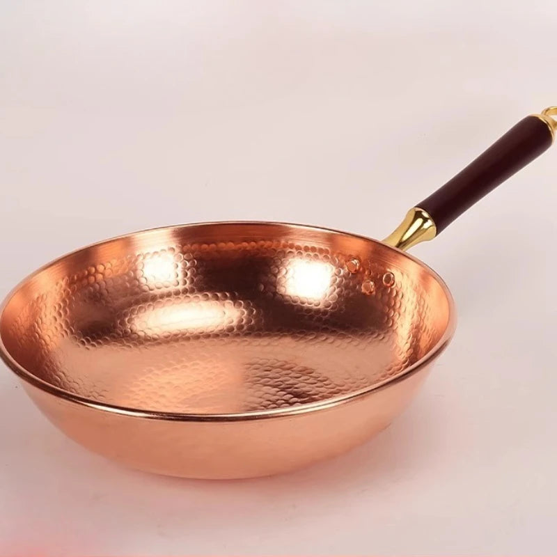 מחבת ווק נחושת 28 ס"מ בעבודת יד