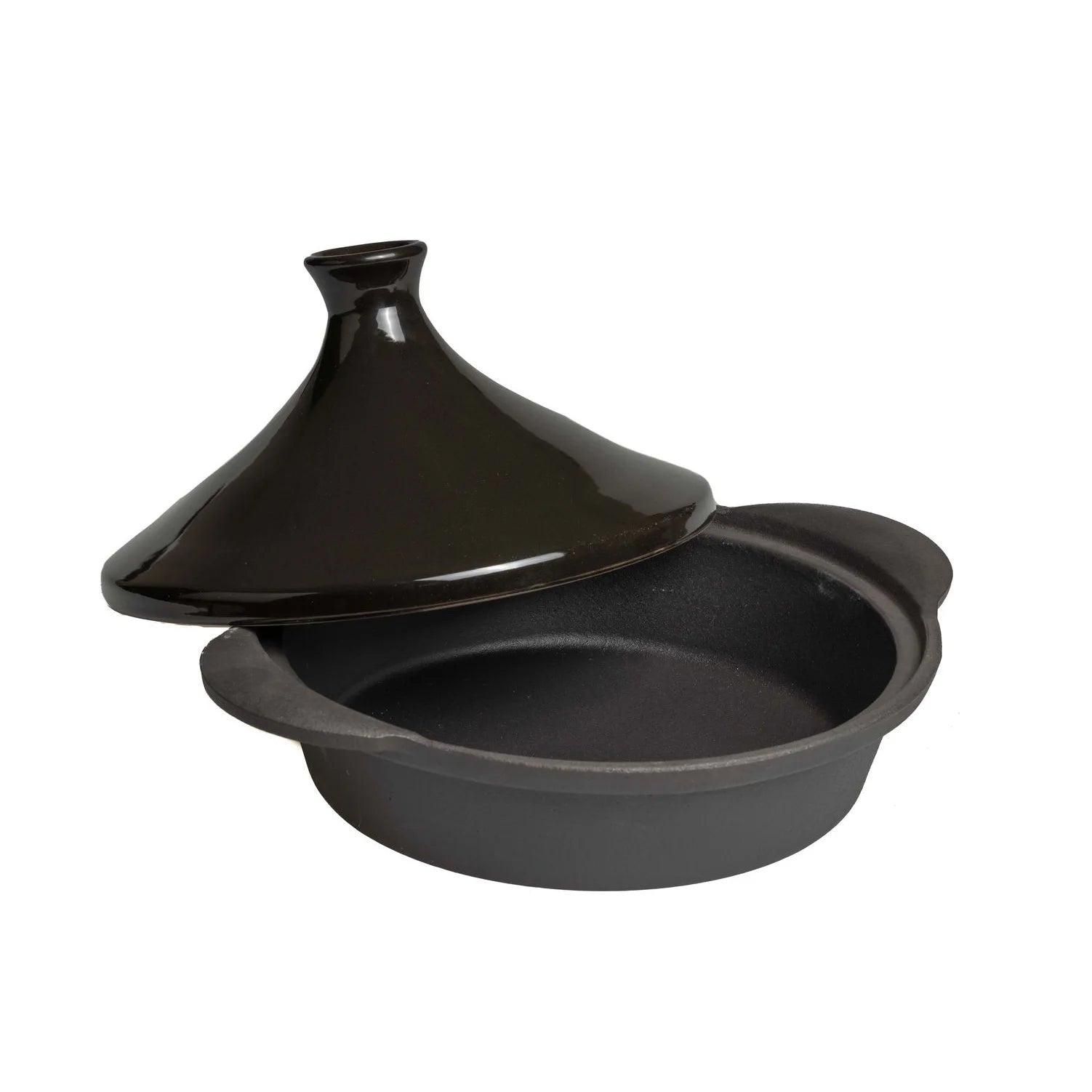 טאג'ין מרוקאי עשוי ברזל יצוק ומכסה קרמיקה