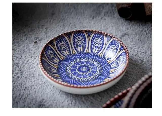 צלחות קרמיקה בעיטור מרוקאי עיצובי