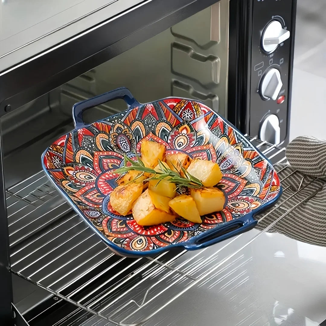 צלחת מרובעת להגשה וחימום בתנור!