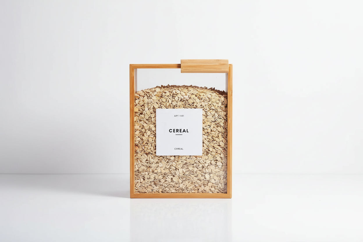 קופסת במבוק לאחסון דגנים, קטניות ועוד