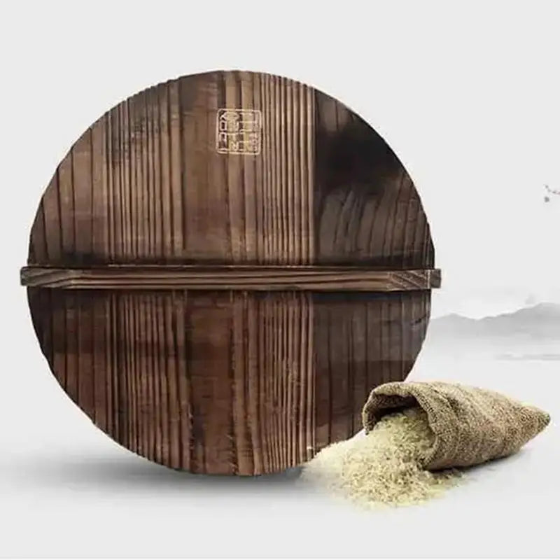מחבת ווק איכותית עשויה פלדה איכותית ומכסה עץ לשמירה על לחות הבישול