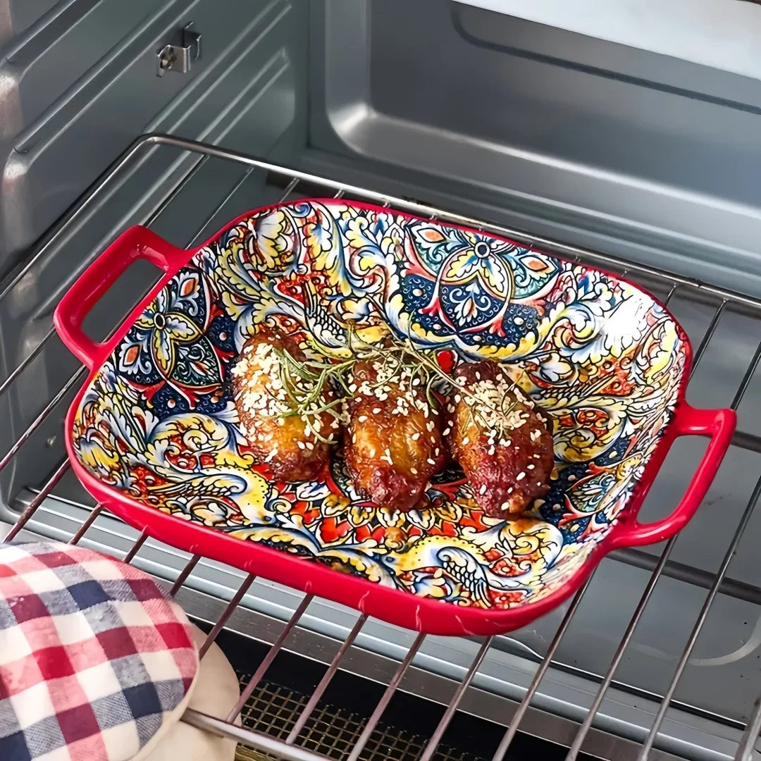 צלחת מרובעת להגשה וחימום בתנור!